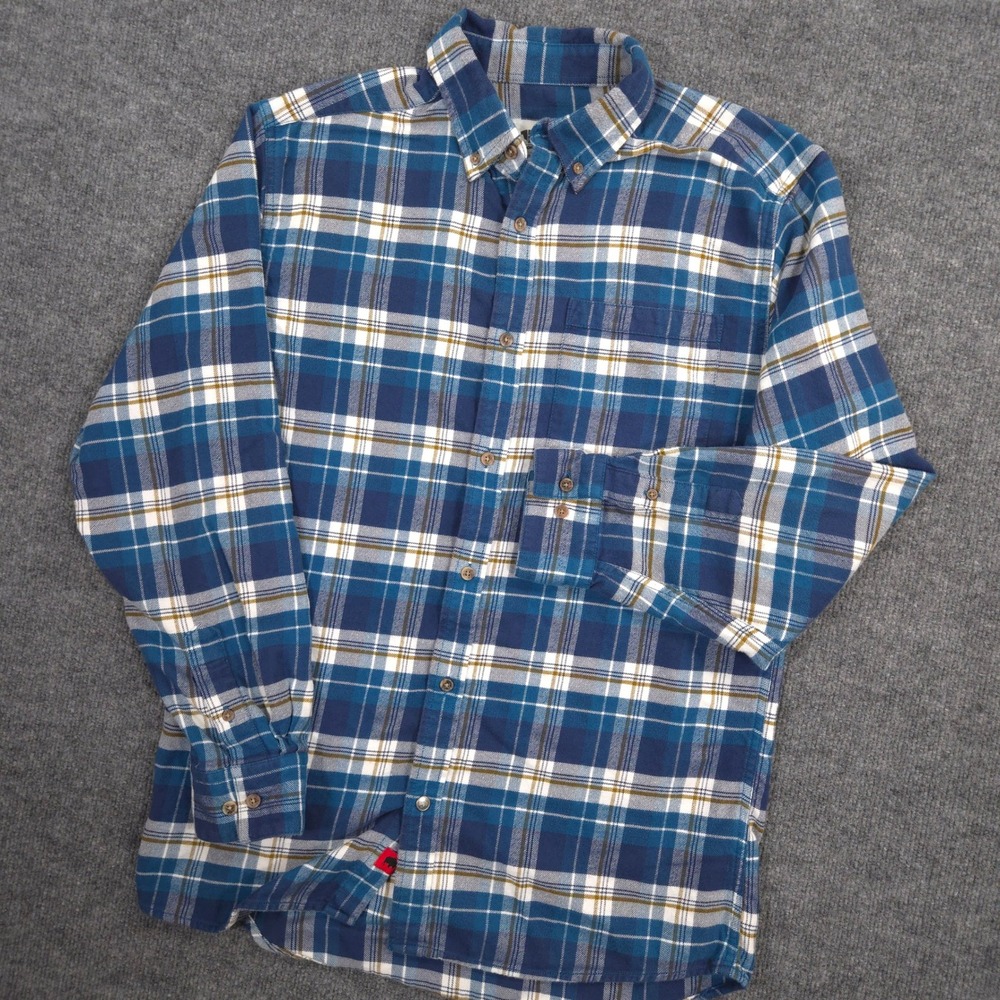 Mountain Khakis Downtown Flannel Shirt Mens S Blue Plaid Relaxed Fit Button Down